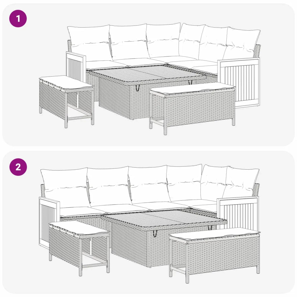 Set Divano da Giardino con cuscino 8 pcs Grigio 3363168