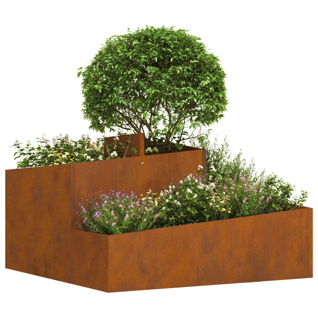 Fioriera 80x80x50 cm Acciaio Resistente alle Intemperie