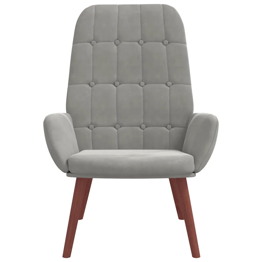 vidaXL Sedia Relax Grigio Chiaro in Velluto
