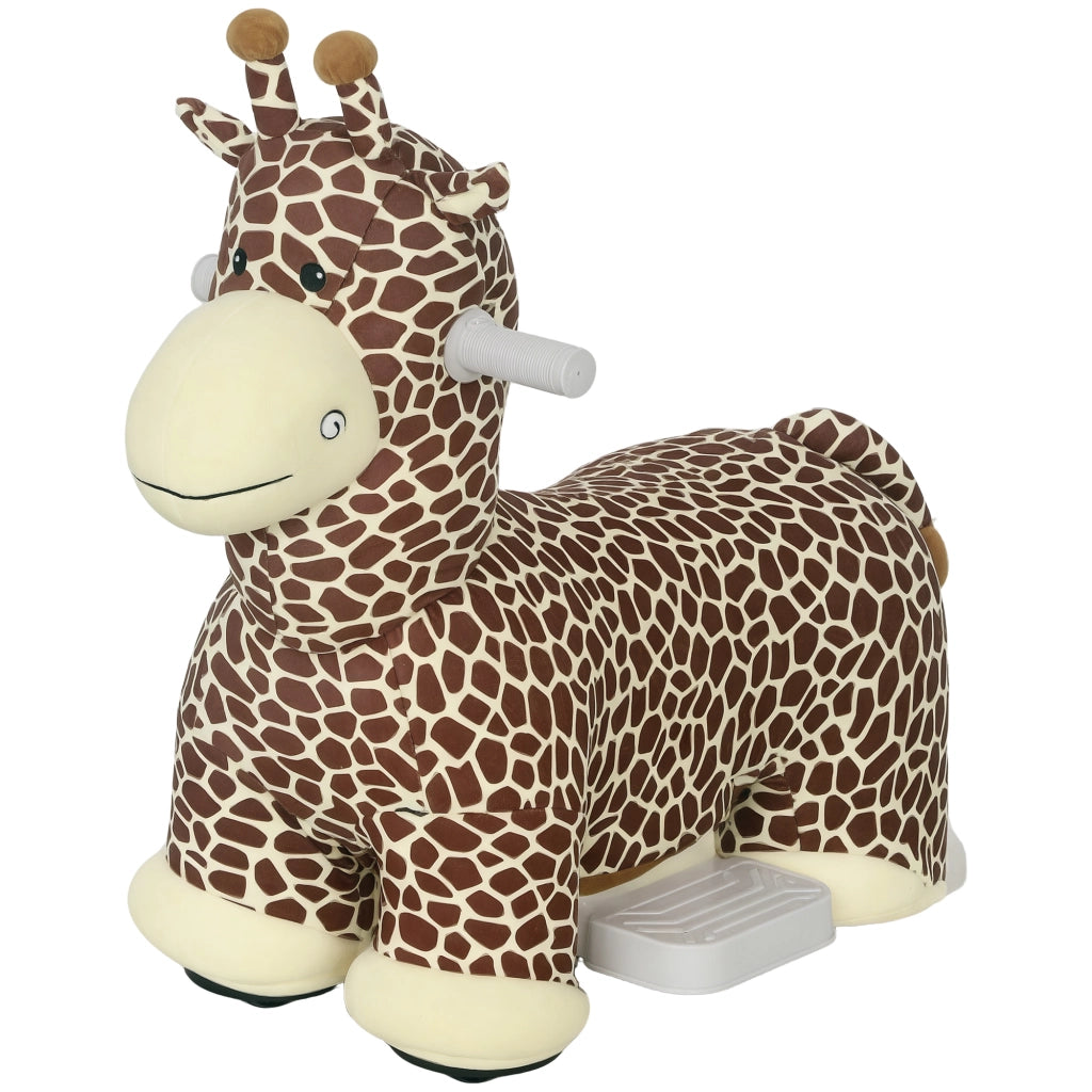 Giraffa a Dondolo per Bambini ¨C Zephmum ¨C Batteria, Musica, Tessuto Lavabile, Marrone