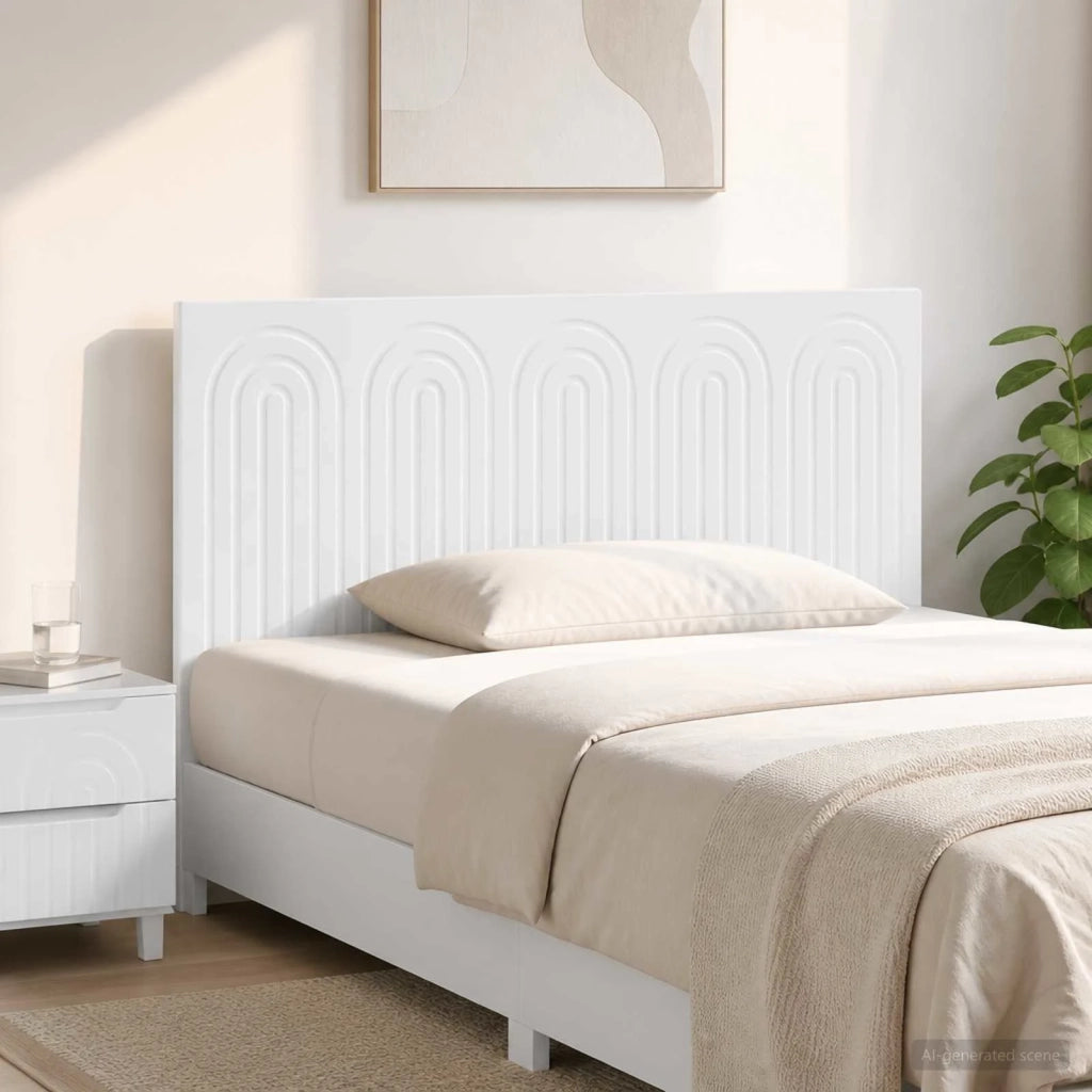 Testiera da Muro ALKMAAR Bianco Lucido Legno ingegnerizzato 896319