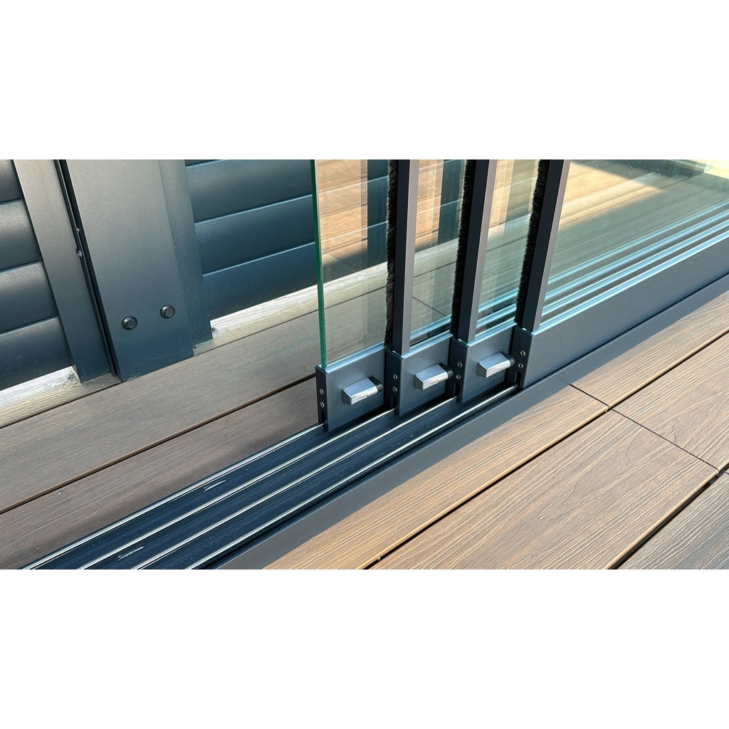 KIT VETRO 10MM 369XH235CM PROFILI GRIGIO RAL 7016 PER PERGOLA BIOCLIMATICA