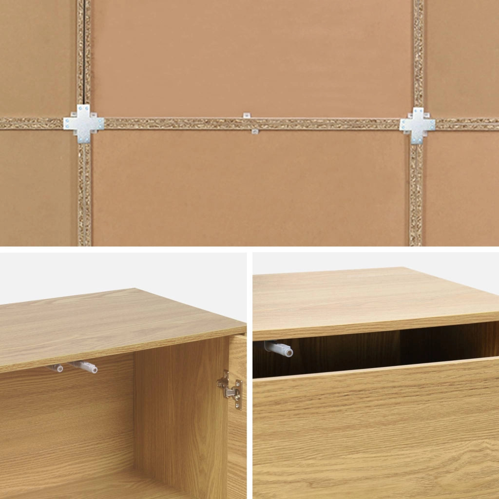 Libreria modulabile decorazione legno 9 elementi, quercia