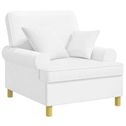 Poltrona XL con Cuscini Bianco Tessuto 42043493