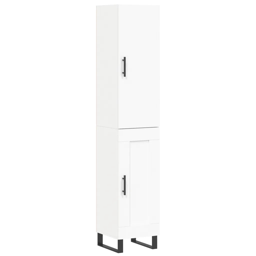Credenza-Buffet-Armadio da cucina Bianca 34,5x34x180 cm in Legno Multistrato 319238