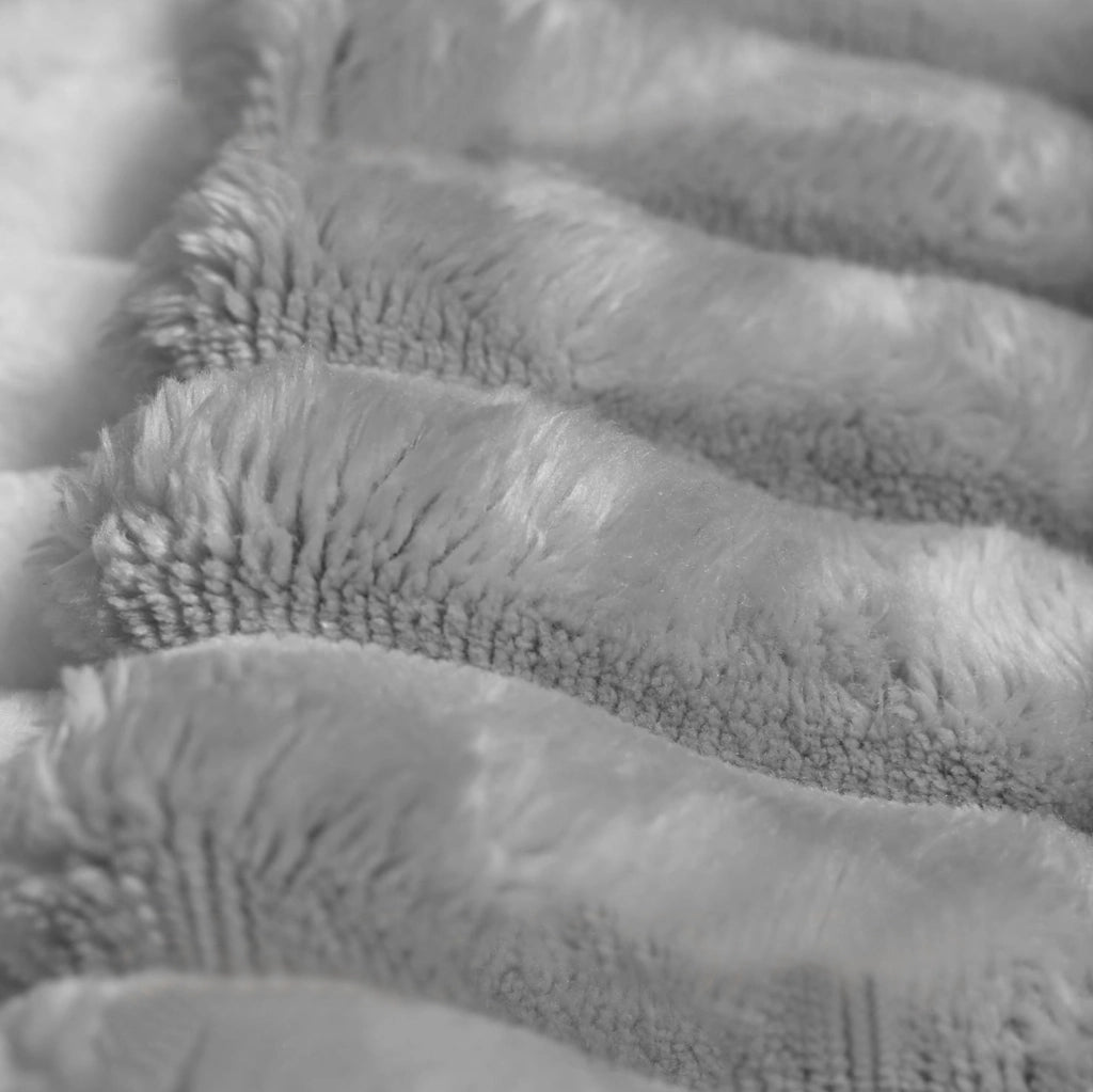 Chaise longue reversibile in tessuto a coste grigio
