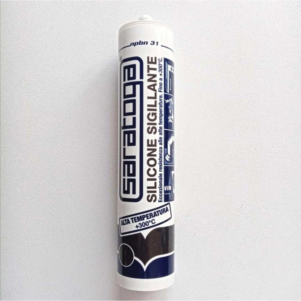 Saratoga 310ml silicone acetico alta temperatura per forni caldaie caminetti, colori nero