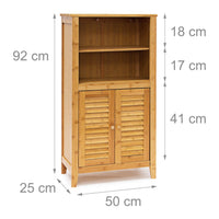 Armadio scaffale piccolo mobile tavolo 2 ante bambù bagno soggiorno multifunzione 92 cm 3213056