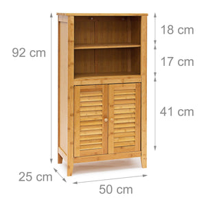 Armadio scaffale piccolo mobile tavolo 2 ante bambù bagno soggiorno multifunzione 92 cm 3213056