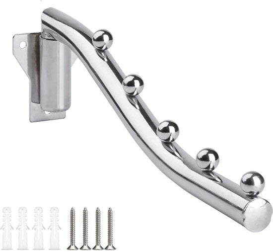 Hanger per abito per parete, stendardo per abito pieghevole in acciaio, stendardo per abiti in acciaio, hanger per abito, stendardo per abito pieghevole per bagno, camera da letto, soggiorno, balcone