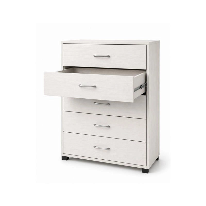CASSETTIERA 5 CASSETTI MODERNA IN LEGNO BIANCO DIMENSIONI 50X40X101 CM