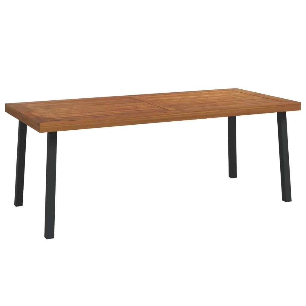 Set Pranzo da Giardino 7 pz Legno Massello di Acacia e Metallo