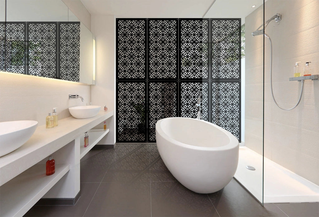STOCCOLMA - Pannello in PVC traforato - Parasole Misura: 50x150 cm, Colore: nero