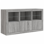 Buffet credenza cassettiera armadio mobile contenitore organizer per cucina soggiorno salotto con luci LED Sonoma 123 x 37 x 67 cm grigio 02_0030050