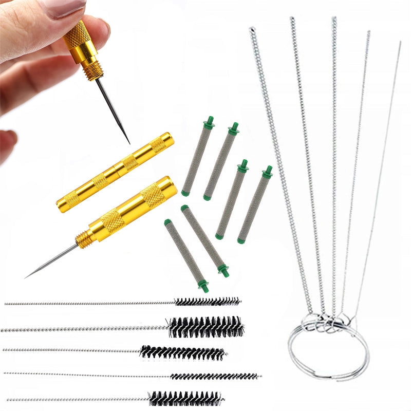 Set di Accessori per Pulizia Pistola a Spruzzo – Rosfix Punzone di Pulizia, Spazzole di Pulizia, Filtri 30 Mesh