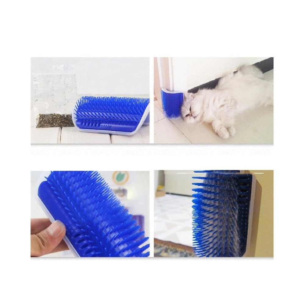 Trade Shop - Massaggiatore Da Parete Spazzola Cardatore Peli Corti Lunghi Guanto Per Cane Gatto -