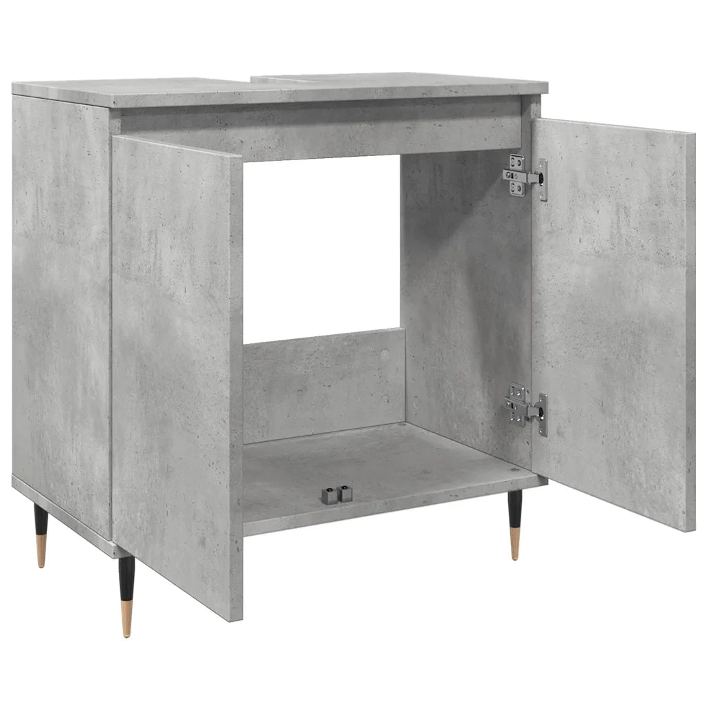Armadietto da Bagno | Armadio da bagno Grigio Cemento 58x33x60cm in Truciolato