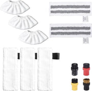 Accessori Set Adatto Per Easyfix Sc2, Sc3, Sc4 & Sc5 - Accessori Stomatrice - 12-Del - Pannelli Microfibra Sostituibili - Panno Asciugamano Scopa - Set di Pennelli Stomatrice - Parti di Ricambio - Potente Rimozione Macchie