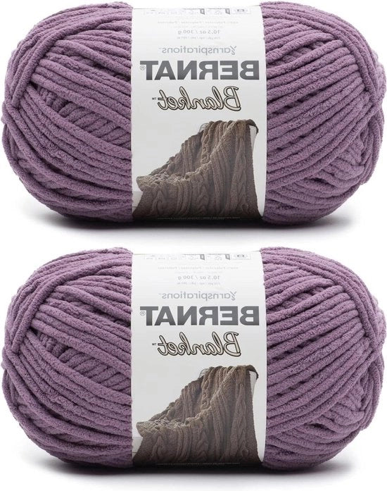Set di 2 Filati Bernat per Maglia e Crochet - Tono Viola Scuro - Filato morbido e caldo per maglieria e crochet