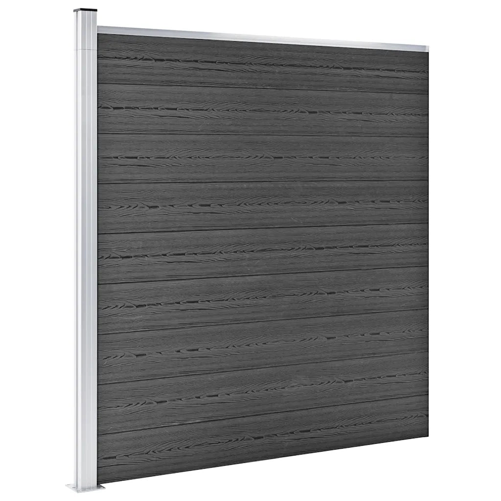 Set Pannelli di Recinzione in WPC 1311x(105-186) cm Nero 3070443