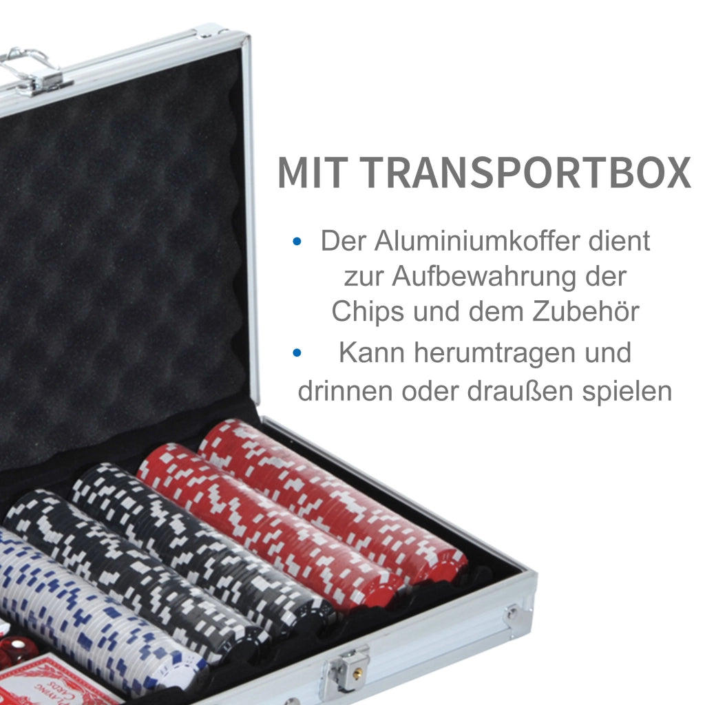 Set Poker 500 Fiches ¨C Xylo ¨C 2 Mazzi Carte, 5 Dadi, Valigetta Alluminio