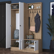 Rezzato, Mobile da Ingresso 5 Ripiani, 120x36x183h cm Bianco