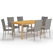 Set da pranzo da giardino per esterni 7 pezzi mobili grigi 02_0013953