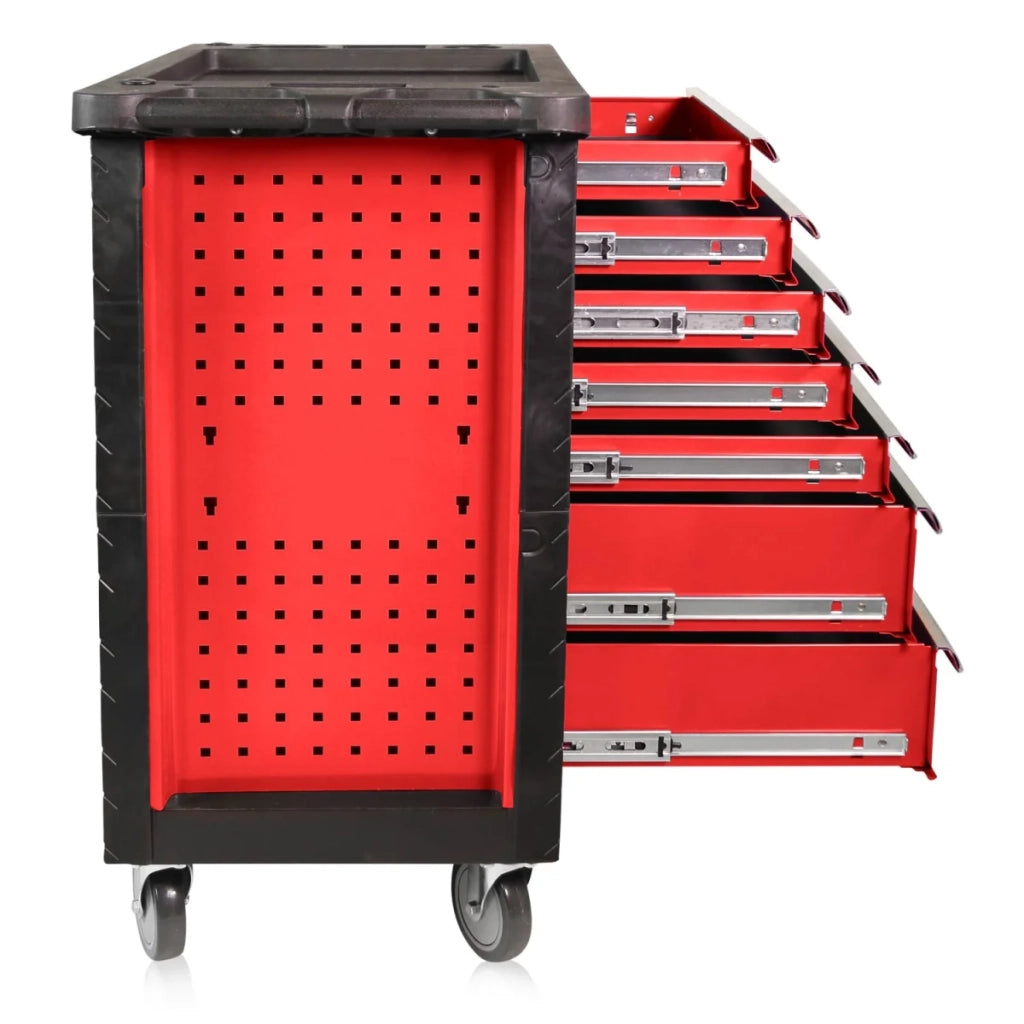 Carrello da officina, colore rosso