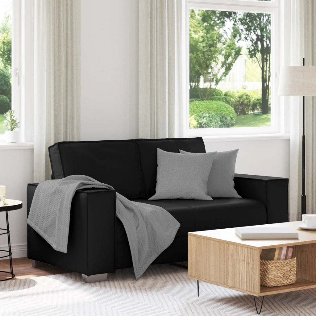 Divanetto  Nero 120 cm in Faux Leather