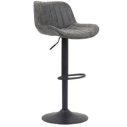 Sgabello da bar ZENA - Stile vintage - PU grigio - Seduta confortevole e di design