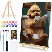 Kit di pittura per numeri - Con segno a mano su legno - Decorazione per cani - Pittura ad olio - Kit di arte DIY - Decorazione per muri - Modello 20 - Pittura su numero