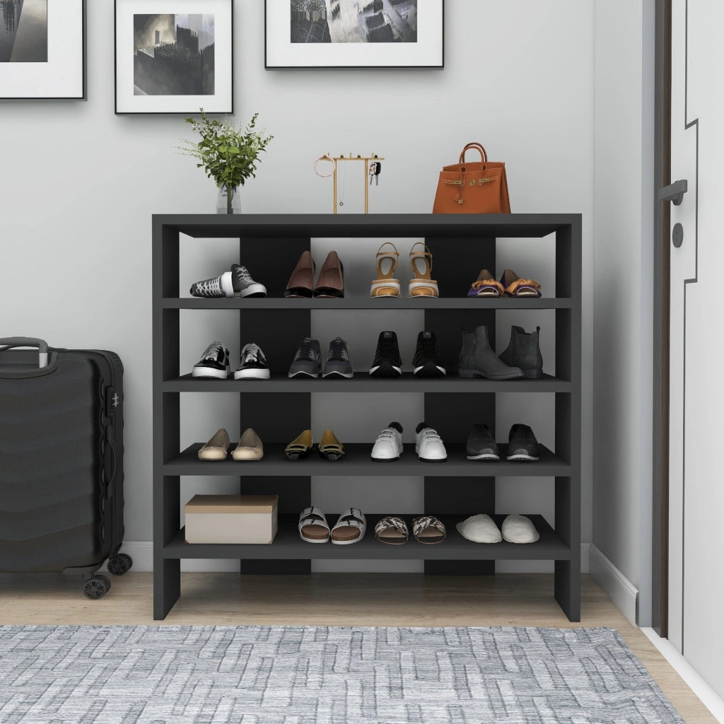 Mobile Portascarpe Offida, Scarpiera 16 Paia, 76x31x72h cm Nero