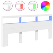 Testiera | Testata con Contenitore a LED Bianca 220x17x102 cm