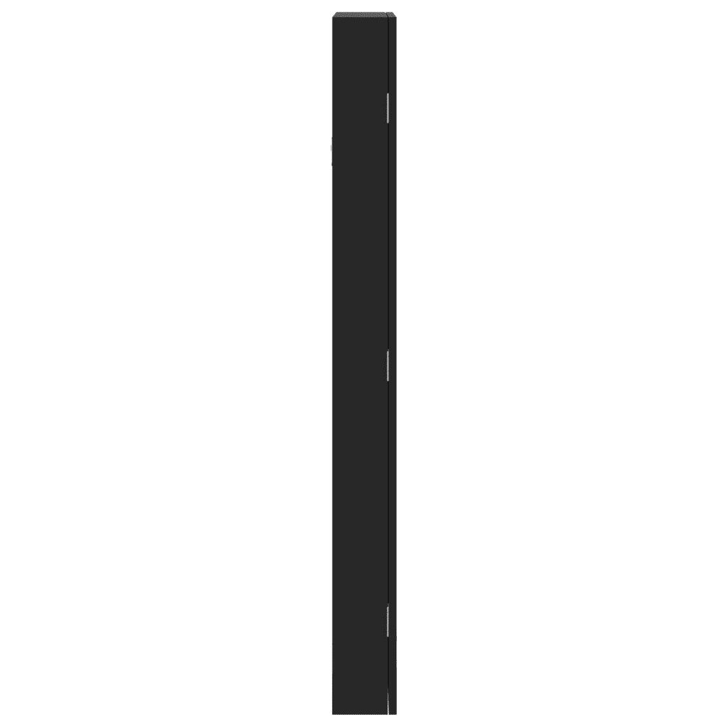 Armadio Portagioie con Specchio a Muro Nero 37,5x10x106 cm CFW7920128