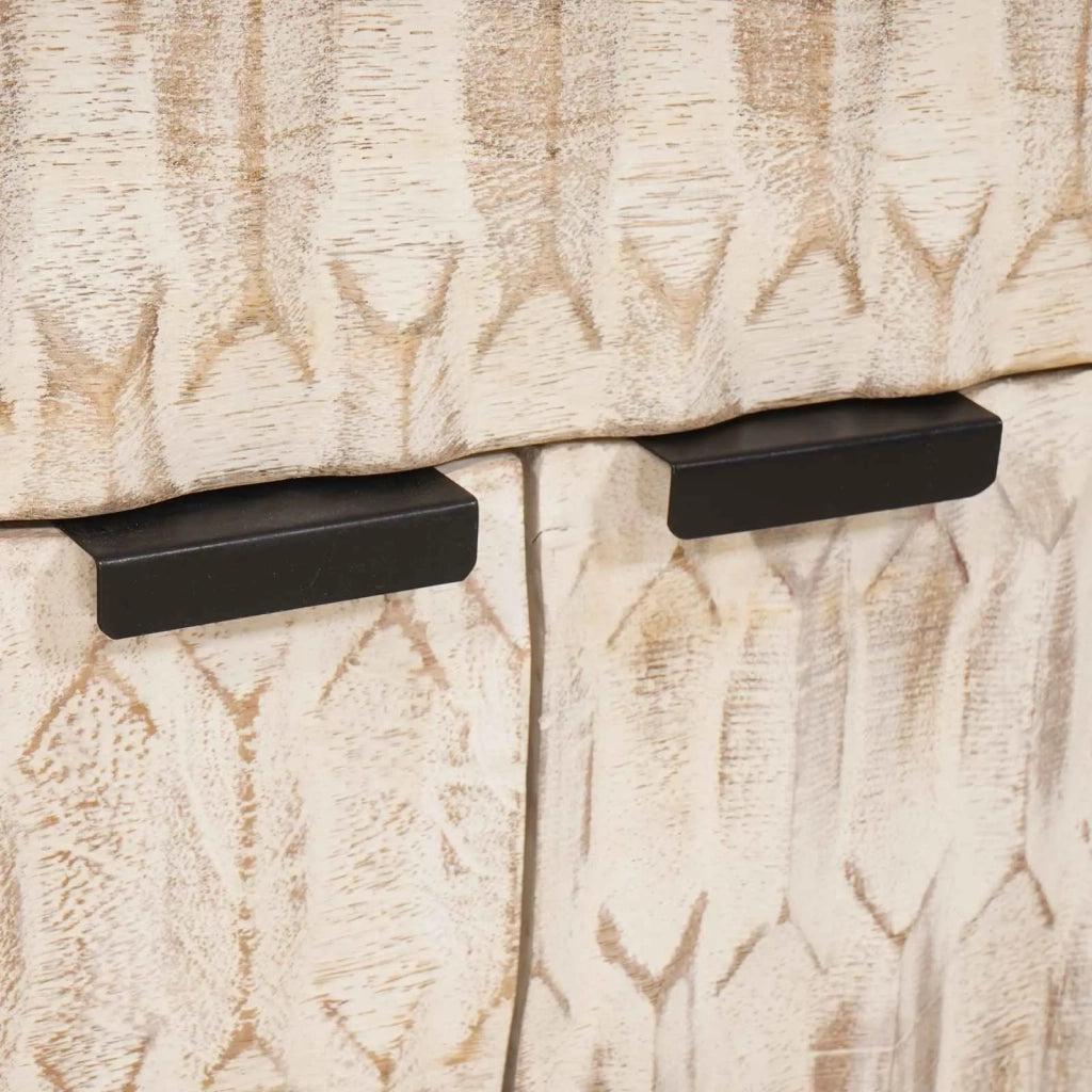 Armadio da Notte Bianco 50 x 33 x 60 cm Legno di mango massello 4017875