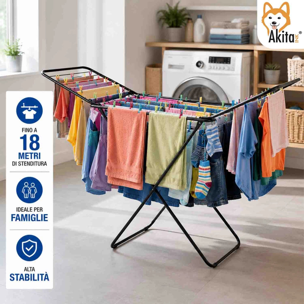 Akitaink Stendibiancheria Aegeanstar Nero 18 m