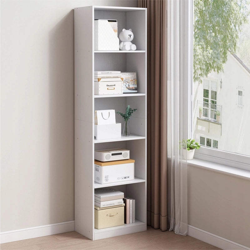 Scaffale bianco per libri, ripiani alti, moderno, colonna loft 182 cm