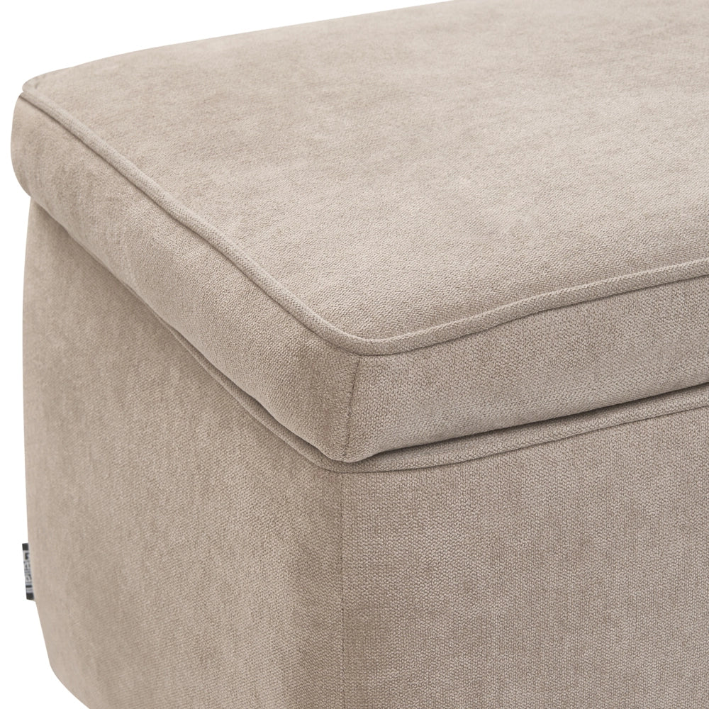 Panca da ingresso con contenitore gambe in legno di pioppo in tessuto facile da pulire beige piano ribaltabile stile moderno