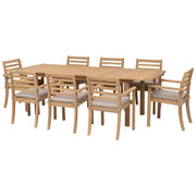 Set di mobili da giardino allungabili 180/240cm PADAR in legno di acacia 8 posti - cuscini sabbia
