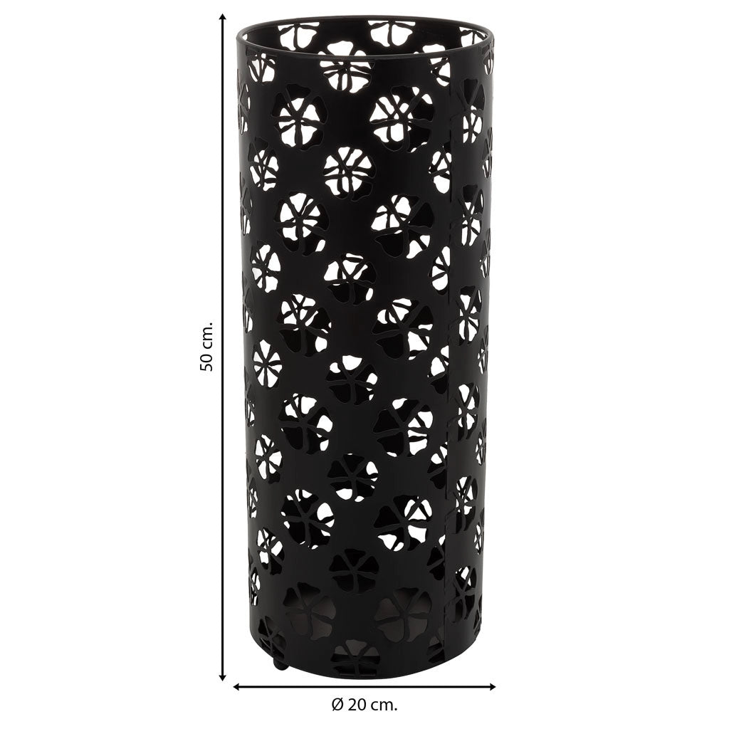Portaombrelli tondo in metallo nero d20x50h
