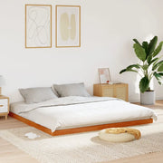 Giroletto-Struttura Letto Marrone Cera 200x200 cm in Legno Massello di Pino