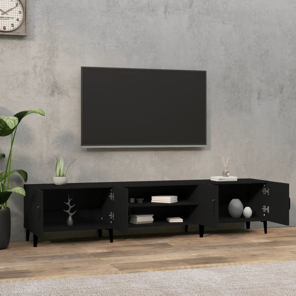 Mobile Porta TV Nero 180x31,5x40 cm in Legno Multistrato 816265