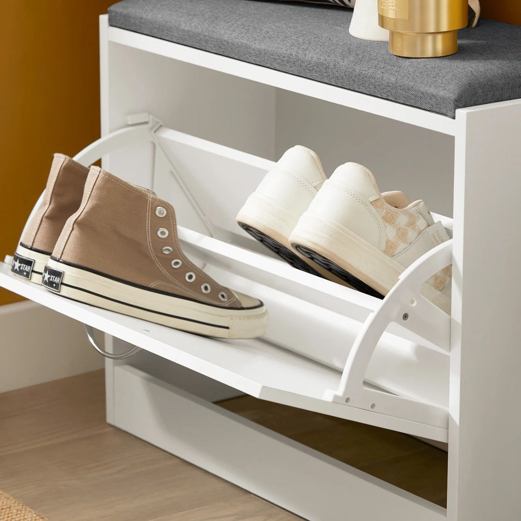 Scarpiera Panca Scarpiera Portascarpe Con Seduta Bianco Profondità24cm FSR16-K-W