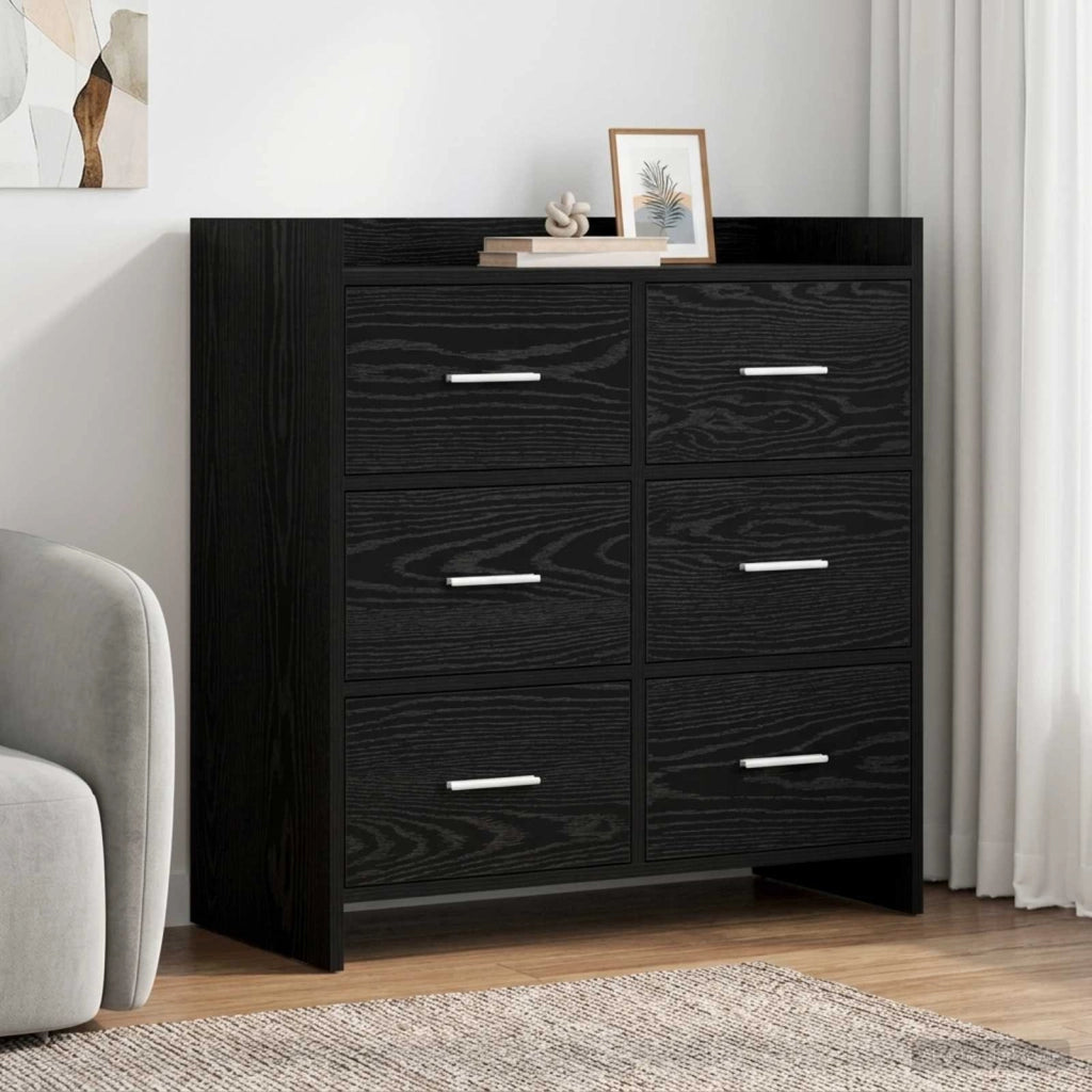 Credenza Rovere Nero 75 x 33 x 80 cm Legno ingegnerizzato 8011100