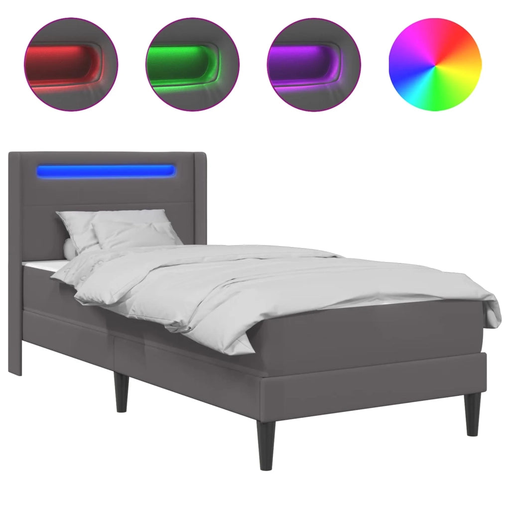 Struttura letto con materasso Grigio 90 x 190 cm Similpelle 3414894