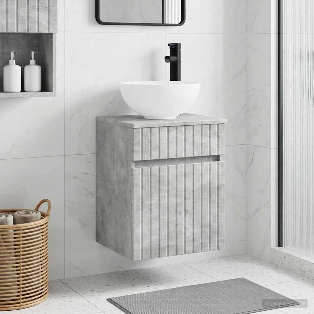 Mobile lavabo da parete Grigio Cemento 39 x 41 x 64,5 cm 890555