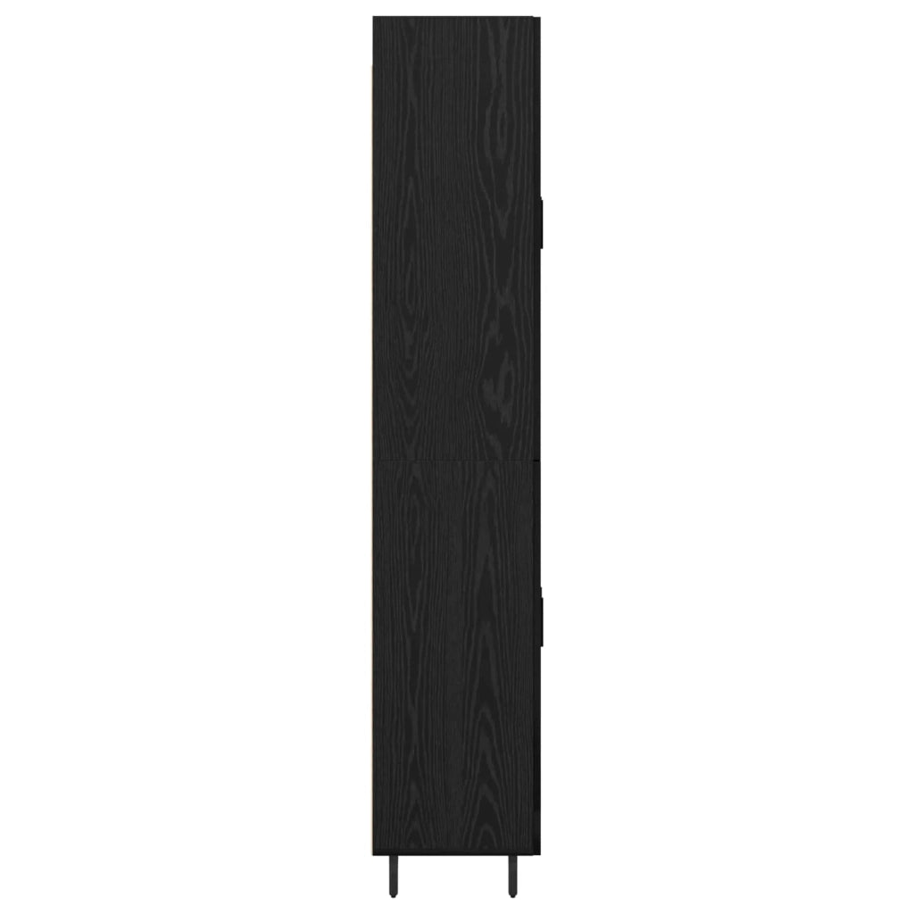 Credenza 2 pcs Rovere nero Legno Stratificato e Vetro