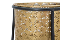 Porta Vasi Coppia Glax Ø43x36x70-27x23x45 cm in Ferro Oro e Nero