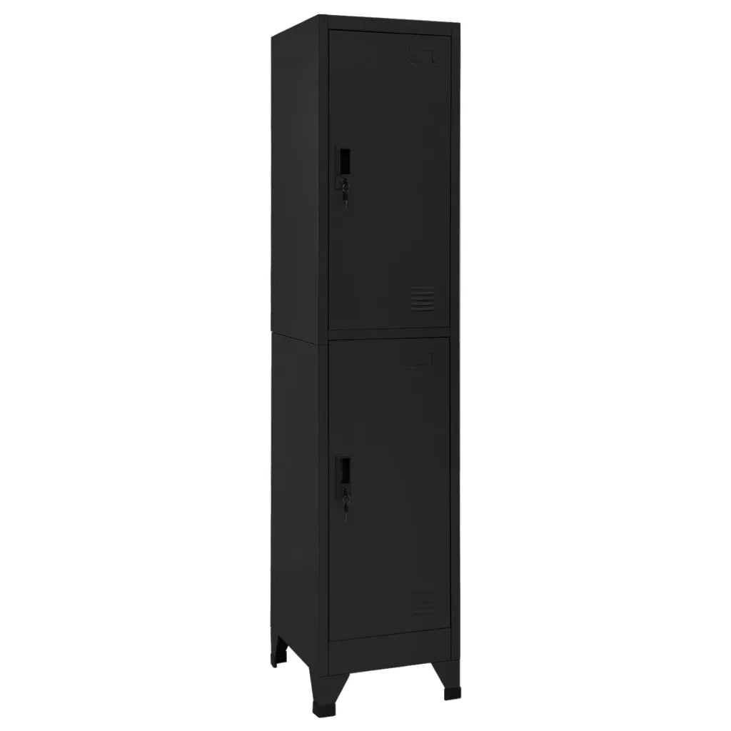 Armadietto moderno e robusto per ufficio 38 x 45 x 180 cm acciaio nero 02_0046994