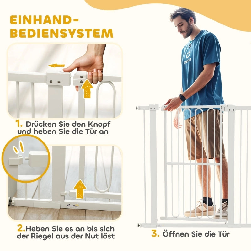 Barriera estensibile a forbice regolabile da 76 a 104 cm per porte e scale in acciaio bianco 94 cm